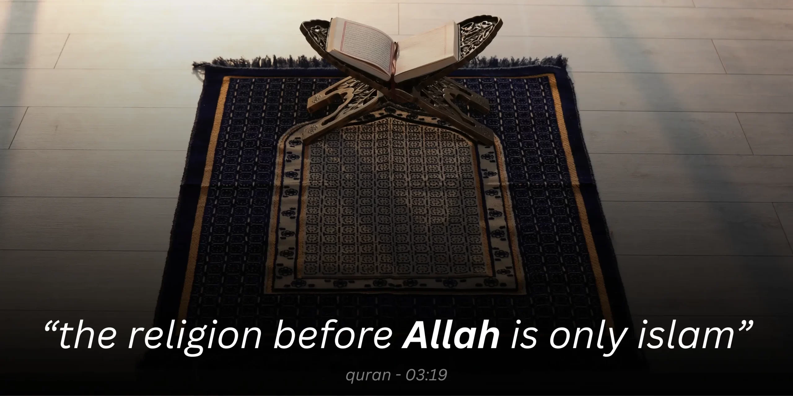 Quran on prayer mat